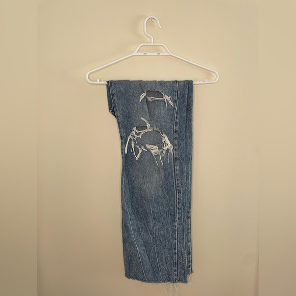 90’s straight blue jeans with holes - Picture 2 of 5